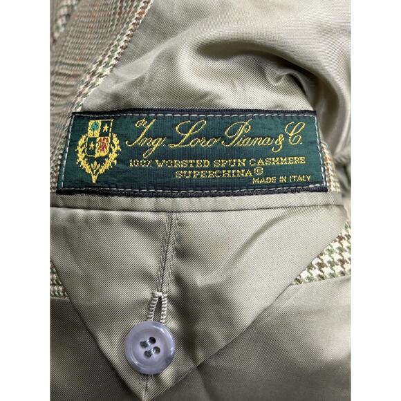 Loro Piana Blazer Mens 42 Green Plaid Cashmere Wool Silk Made Italy Sport Coat - Picture 8 of 10